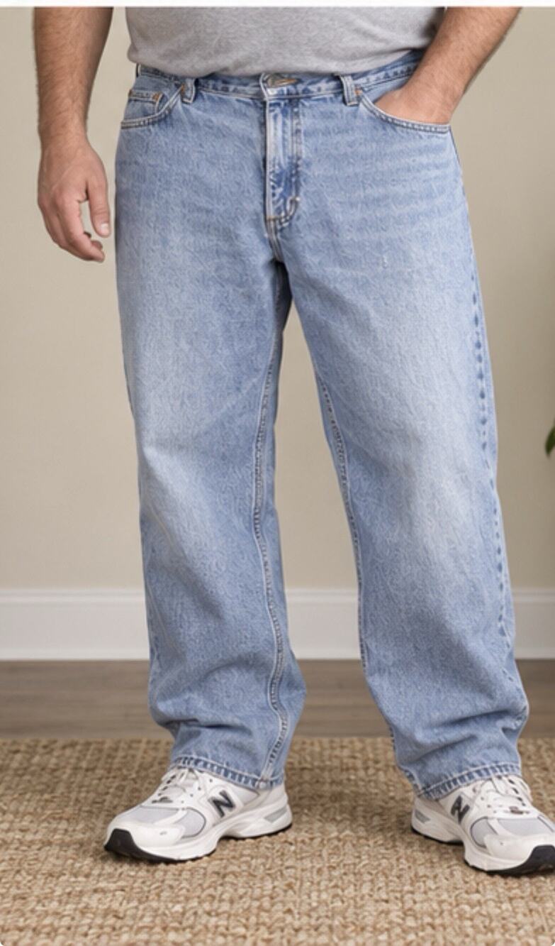 Levis 550 Jeans Mens 40x32 Relaxed Fit Light Wash Blue Denim Cotton